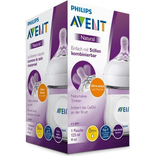 Philips Avent Natural Детская Бутылочка из ПП 125 мл 0 + мес SCF030/17|Аксессуары для детских