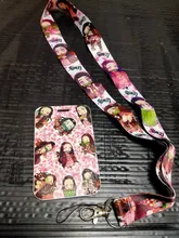 DZ1353 Anime nuevo demonio asesino cordones clave correa para el cuello para tarjeta placa llavero para gimnasio cordón llavero DIY cuelga cuerda llavero