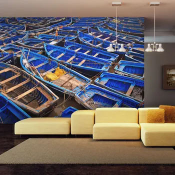 

Wall mural-fishing boats Blue-200x154 cm