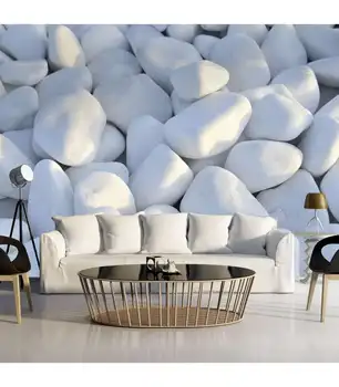 

Mural-white pebbles