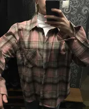 Plaid Shirts Blouses Oversized Women Top Long-Sleeve Blusas Loose Casual Cotton Ladies