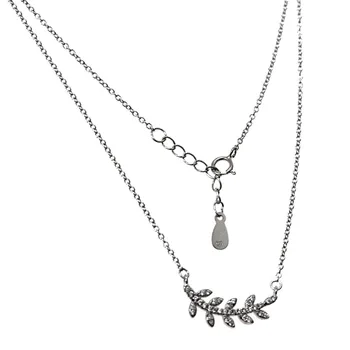 

Choker 925 Sterling silver m Rhodium 42cm branch zircons [AC0637]