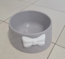 Dish Food-Bowls Feeder Dogs-Supplies Bowel Puppy-Shock-Proof Lovely Prevent Bowknot-Decor
