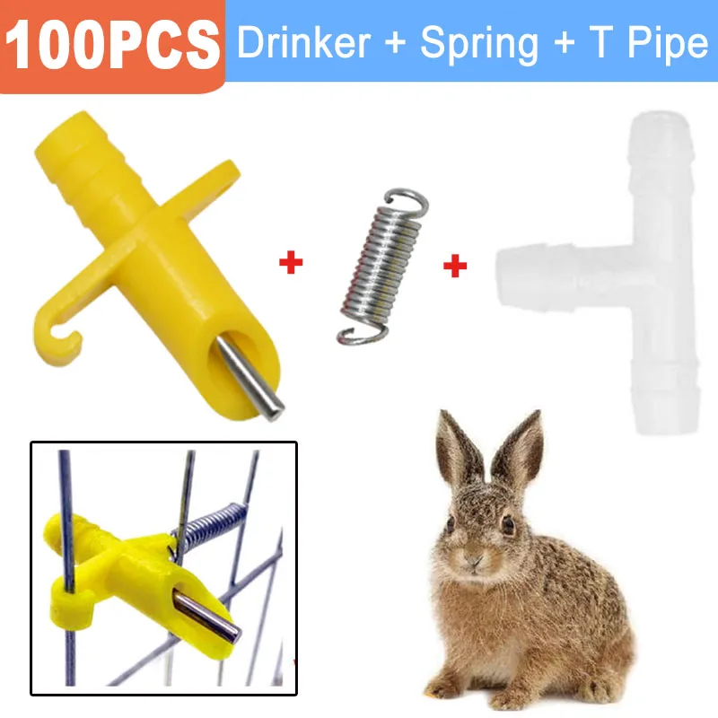 

50/100Pcs Rabbit Automatic Nipple Water Feeder Drinker for Rabbit Guinea Pig Ferret Rabbit Nipple Drinking System Tools Drinkers