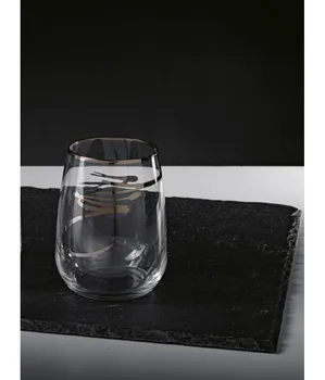 

Elegantissimi crystal glasses for water or beverage model AssenzioPlatinum Platinum