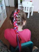 Extensión de cabello sintético resistente al calor, 20 pulgadas de largo, color arcoíris