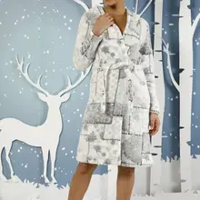 Черный жемчуг женский серый с капюшоном мягкий Халат