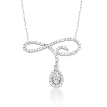 

KUTAYDAN 925 Sterling Silver Infinity Drop Necklace