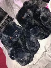 Zapatillas de casa afelpadas de oso de peluche para mujer, calzado para estar en casa, marrón, suave, antideslizante, de piel sintética, bonitas y esponjosas, Zapatillas de casa, cálido para invierno