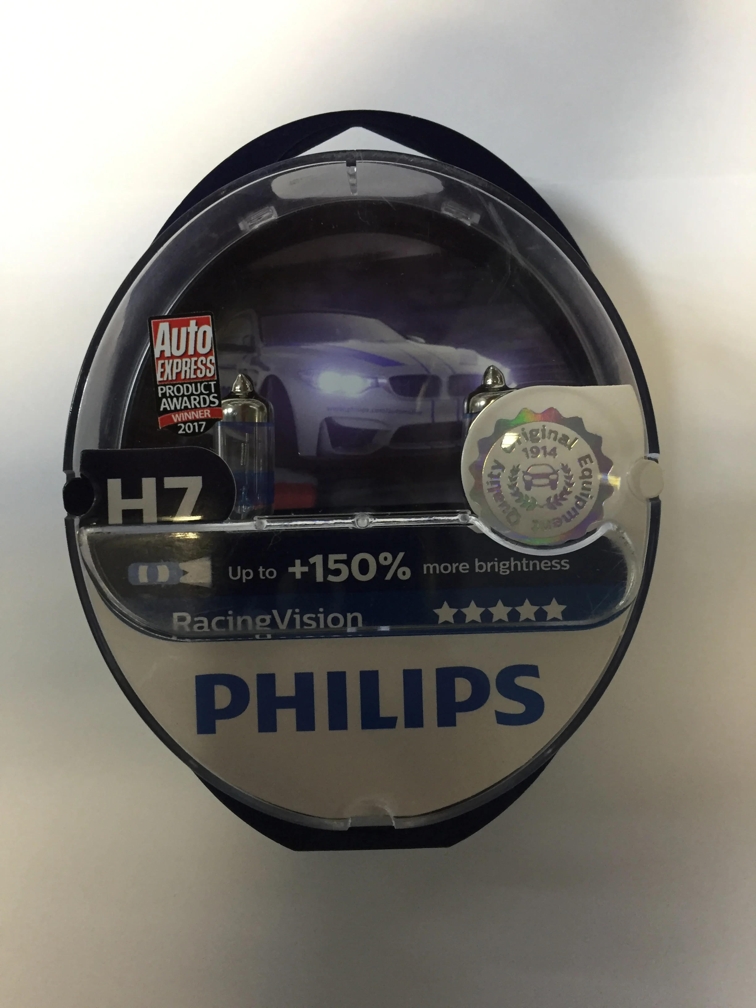 2шт Philips галогенная лампа H7 12 В 55 Вт+ 150% Philips RacingVision 12972RVS2 2шт для фар