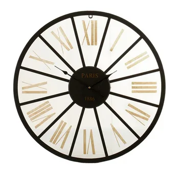 

Wall Clock Black Metal Golden Metal (60 x 4,5 x 60 cm)