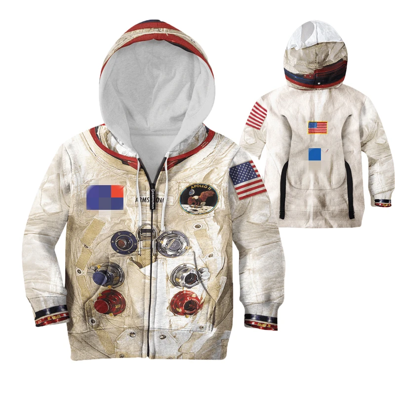 YOJULY/Лидер продаж, Космический костюм Детская футболка с 3d принтом для маленьких мальчиков и девочек-подростков худи на застежке, модная детская одежда modis X107