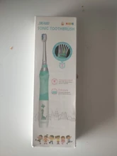 Seago-cepillo de dientes eléctrico para niños, boquillas de repuesto con recordatorio inteligente, luz LED, suministro de batería, Sónico, 3 años +