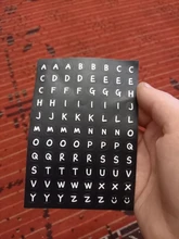 Mohamm-pegatina de corazón con letras en inglés para chica, suministros escolares, en blanco y negro, Cuenta de mano, 1 ud.