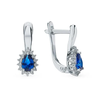 

Silver earrings with cubic zirconia sunlight sample 925