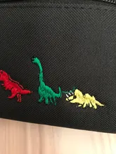 Mujer de dibujos animados lindo dinosaurio bordado Cintura amplia bolsa móvil Harajuku negro púrpura Banana Fanny Pack Bel Cantasi 186