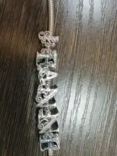 PANDACH-Colgante de Plata de Ley 925 auténtica con letra de alfabeto, abalorio de nombre de A-Z, apto para pulsera Pandora Original, joyería CMC030, 100%