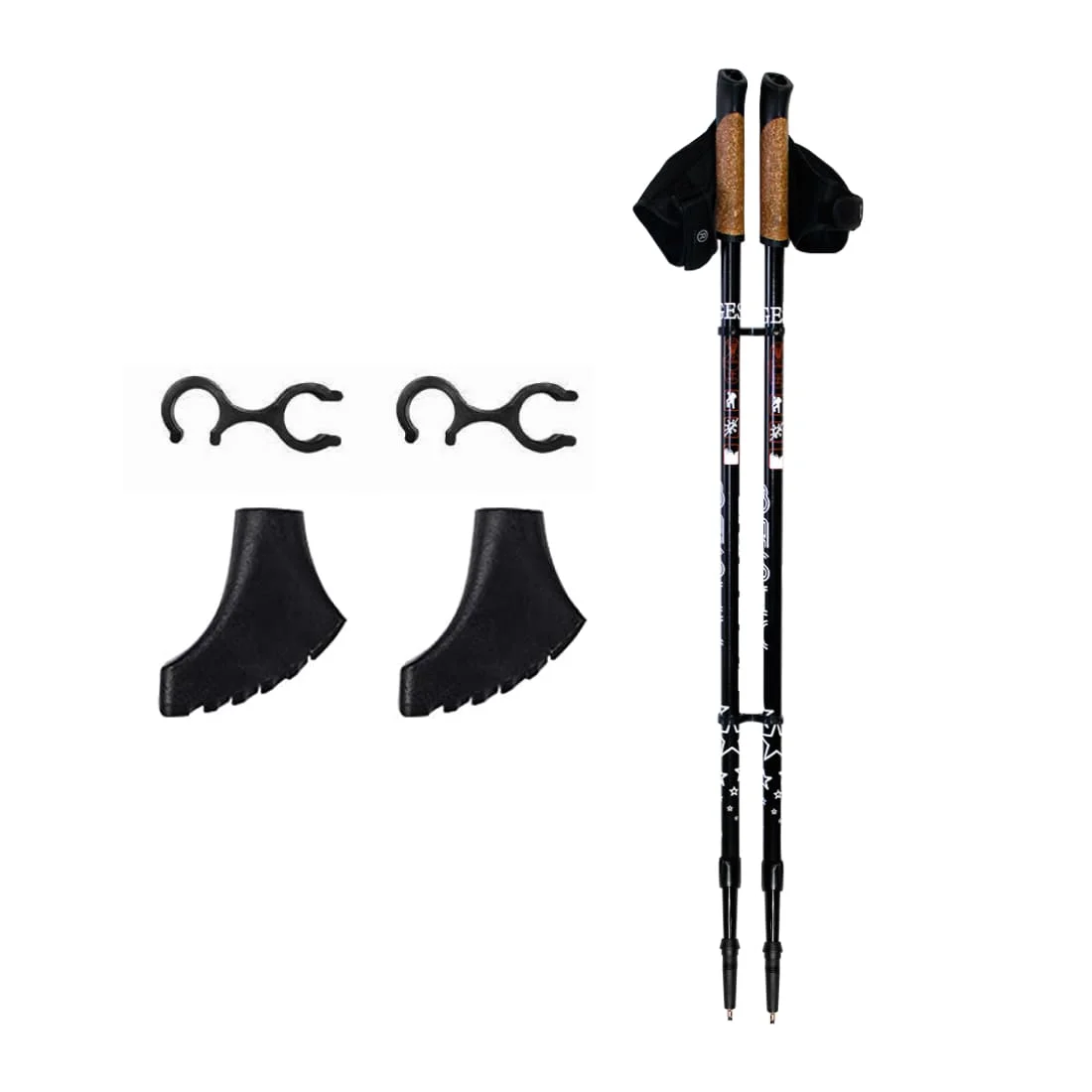 Палки для скандинавской ходьбы (двухсекционные) Basic Walker GESS-919 длина 80-135 см 2 шт |
