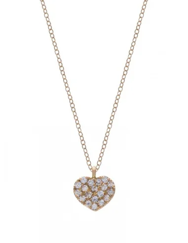 Gargantilla Oro Corazón con Circonitas