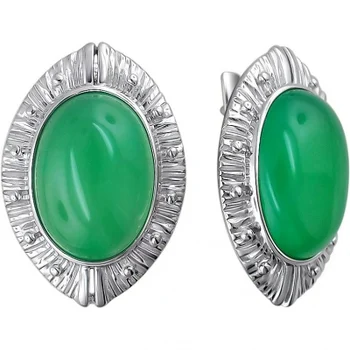 

Esthete earrings with chrysopras made of silver