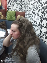 Coleta de colores degradados sintética para mujer, extensiones de cabello con Clip, estilo rizado ondulado, cola de poni, peinado azul y rosa