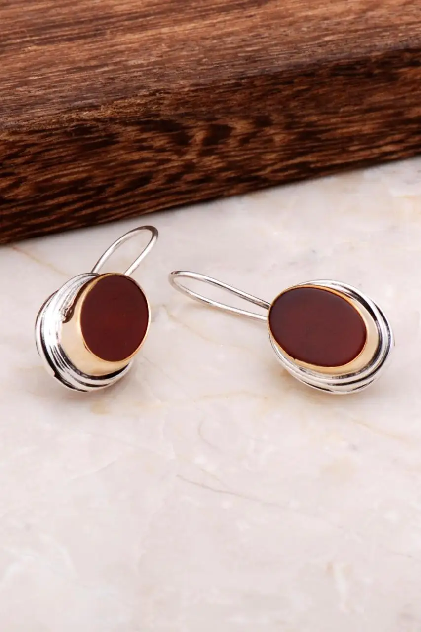 

Agate Handmade Silver Design Earrings 4888 High Quality Hand Made Original Filigree Silver Jewellery Gift for Women