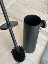 Toilet-Brush-Holder-Set Wall-Mounted Cleaning-Storage Bathroom Black 304-Stainless-Steel