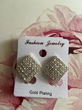 Grace Jun-pendientes de novia con 6 diamantes de imitación para mujer, aretes con Clip cuadrado, sin agujero, Clip para la oreja, accesorios de joyería