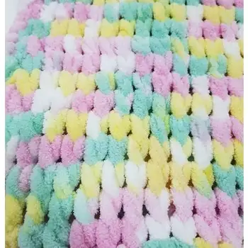 

Alize Puffy Color Baby Blanket Swaddle Gift Idea for The Newborn Baby Shower Colorful Girl Baby Handmade Hand Knitted