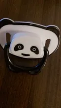 Chupete Dummy de Panda para pezón de bebé, chupete de silicona de grado alimenticio de PP, pezones de ortodoncia para niño pequeño con anillo, mordedor para bebé