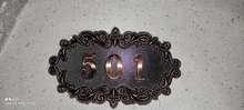 Placa de puerta de plástico ABS para Hotel, placa de puerta personalizada con número de casa de imitación de Metal, bronce, para apartamento, Villa, placa de puerta