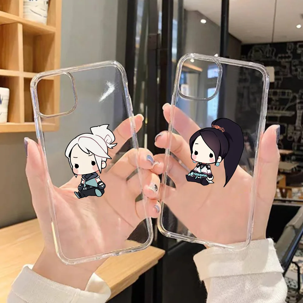 case iphone 13 pro max RUICHI Cute Cartoon Valorant  Phone Case For iPhone 11 12 Mini 13 Pro XS Max X 8 7 6s Plus 5 SE XR Transparent Shell best cases for iphone 13 pro max