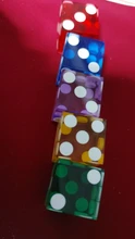 Casino Dice 19mm Numbers Clear Translucent 5pcs of with Razor-Edges And Matching Serial