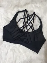 Sujetador deportivo para mujer, ropa interior de realce sin aros, con relleno, entrecruzado, tirantes, para correr, entrenamiento de gimnasia, Yoga, Tops cortos