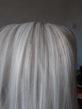 QQXCAIW-Peluca de pelo sintético largo liso para mujer pelucas de pelo sintético resistentes al calor en color negro, blanco, rosa, naranja, morado y gris