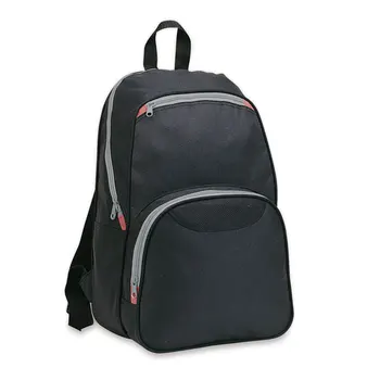

Backpack with outside pockets. 600D polyester.