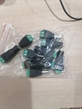 5 Juegos de 10 Uds. De cámaras, 2,1mm x 5,5mm, adaptador de enchufe hembra y macho, toma de corriente continua, color verde