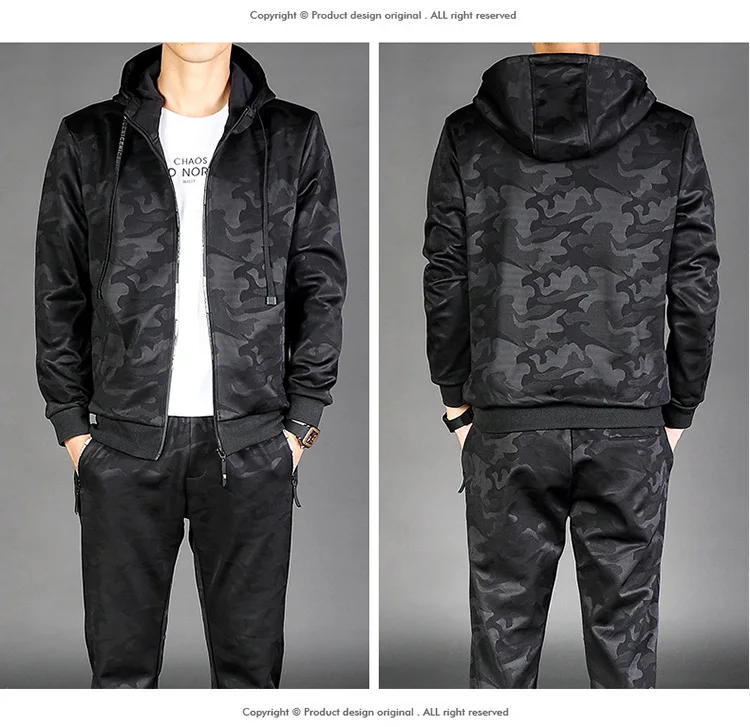 Осень 2019 модный дизайн мужская повседневная одежда комплект одежды с принтом и