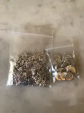 Colgante de amuletos de corazón, aleación de Metal chapado, colores mezclados, hecho con amor, 12mm x 10mm, 100 Uds.