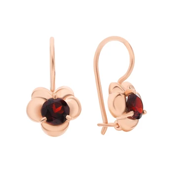 

Gold earrings with Garnet sunlight sample 585