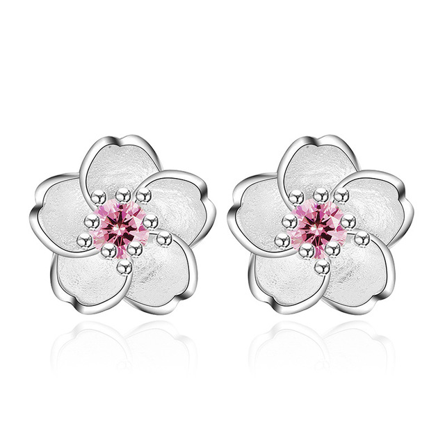 Zircon Christmas Snowflake Stud Earrings for Women Shiny Rhinestone Crystal Flowers Earring Christmas New Year Gifts