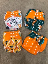 Feliz flauta pañales de tela para niños ajustable húmedo/bolso seco impermeable pañales de bebés ecológicos mochila reutilizable 4 unids/set