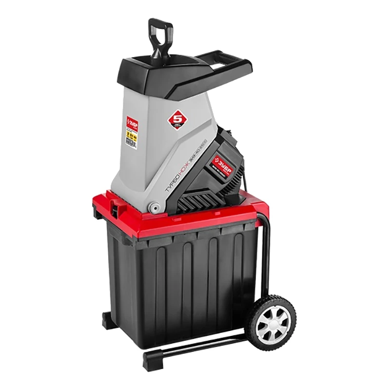 Измельчитель садовый ЗУБР ЗИЭ-40-2500 (2500 Вт; 4050 об/мин; режущие ножи; защита от перегрузки; колеса)