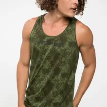 DeFacto мужские летние хлопковые топы, армейский зеленый Повседневный трикотажный топ без рукавов, I5489AZ18SMKH254-I5489AZ18SM