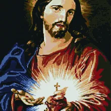 Алмазная мозаика GF 3176 Святейшее сердце Иисуса Христа 40*50