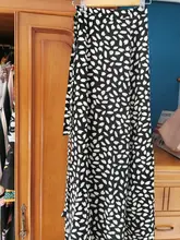 SURMIITRO dibujo de lunares largo Maxi verano falda de la moda de las mujeres 2021 blanco negro Split de cintura alta Sol de estética Falda Mujer