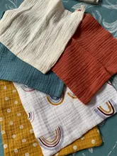 5 uds. De muselina cuadrada de algodón, toalla de lactancia para bebé, 4 capas, lavado de agua, pañuelo para recién nacido, paño de cocina absorbente