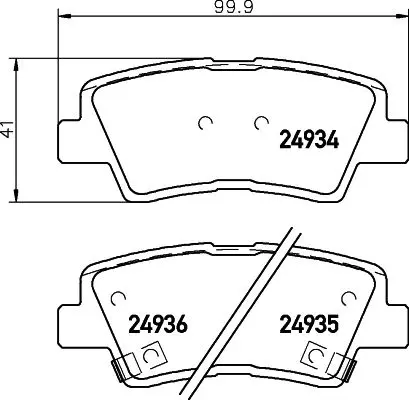 Disc brake pads rear. EMBERA V(NF) SONATA V(NF) SON
