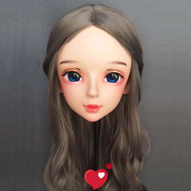 Special makeup Shi-11) женские милые девушки смолы половина головы кигуруми BJD глаза кроссдресс косплей японского аниме ролевая маска Лолиты с глазами и парик - Цвет: Special makeup
