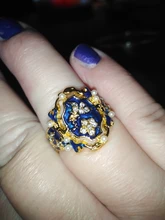 Anillo de flores esmaltado en azul y tinta chapada en oro Vintage, anillos de Signet grabados de diseño Simple para hombre, joyería gótica Punk para fiesta